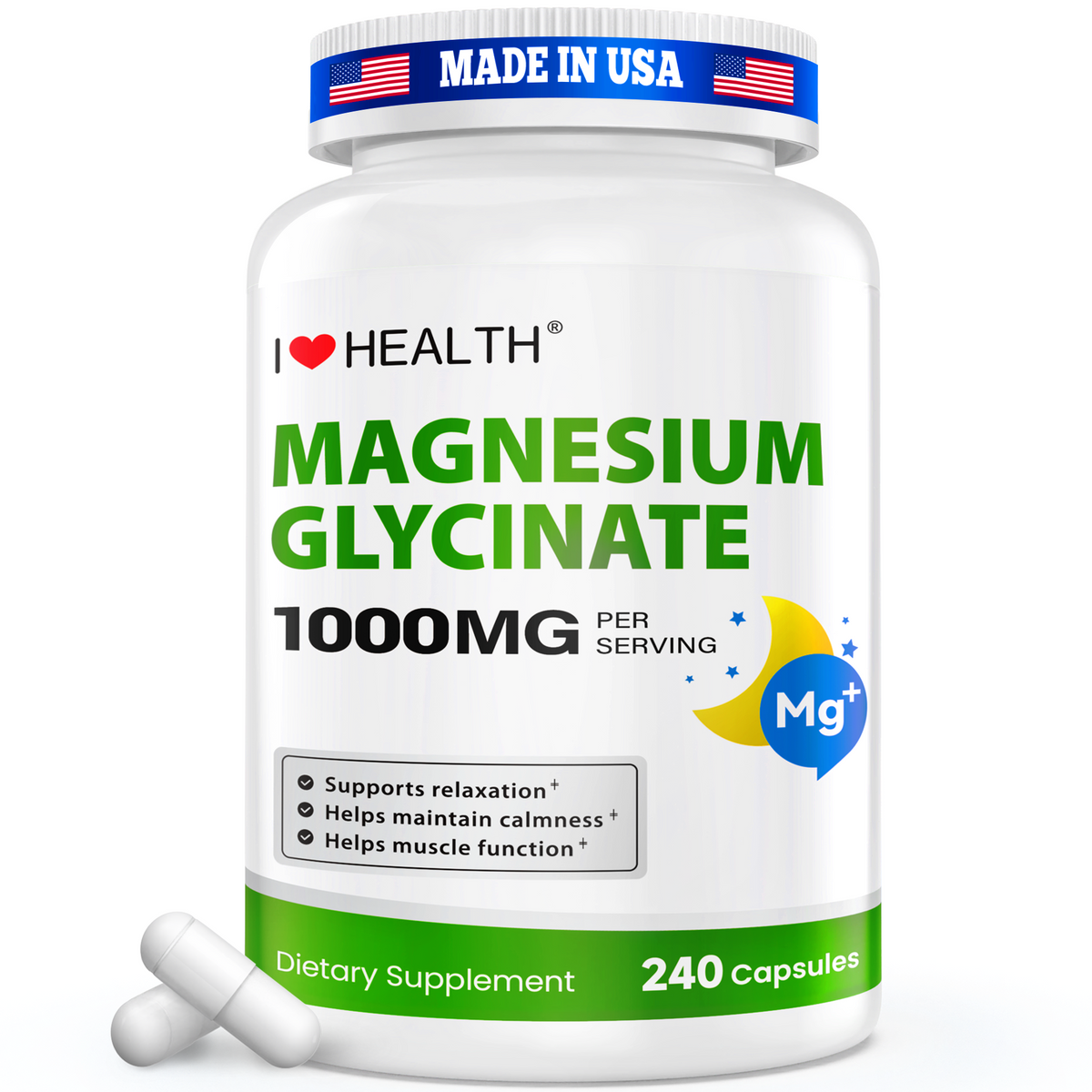 I Love Health Magnesium Glycinate – 240 Capsules