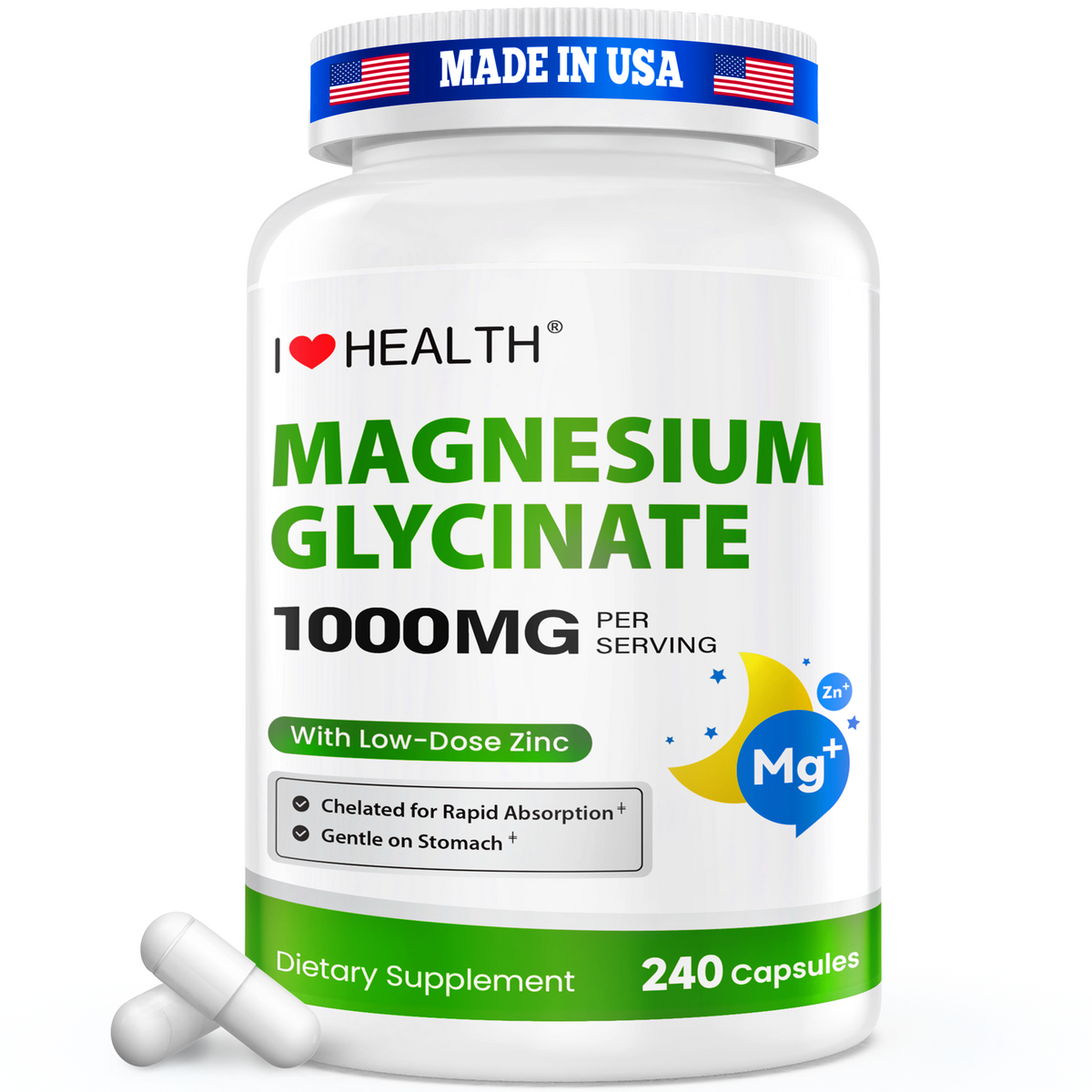 I Love Health Magnesium Glycinate – 240 Capsules
