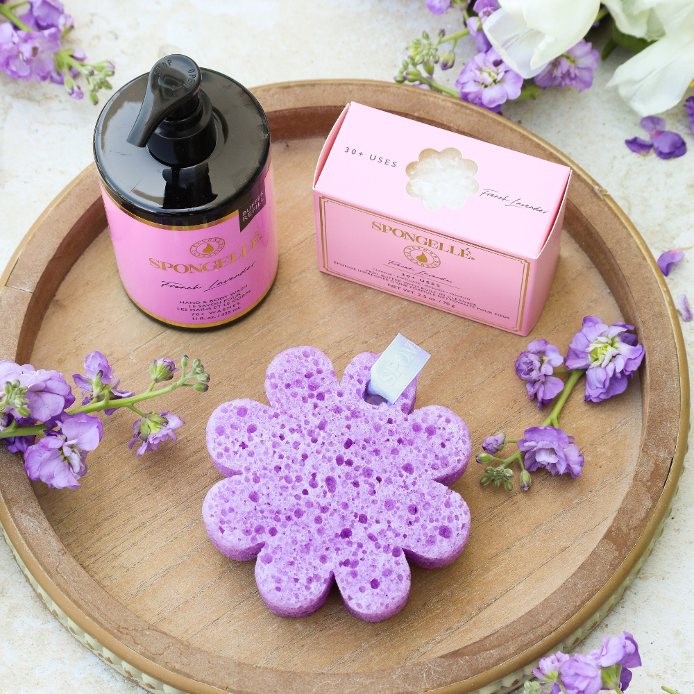 Spongellé French Lavender Body & Pedi Buffer + Wash Refill Set