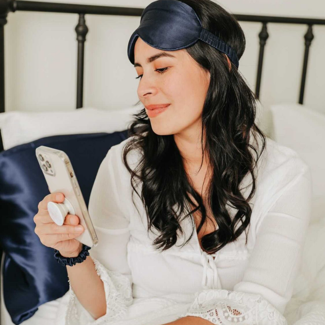 PURE SOL Mulberry Silk Sleep Mask – Black Onyx