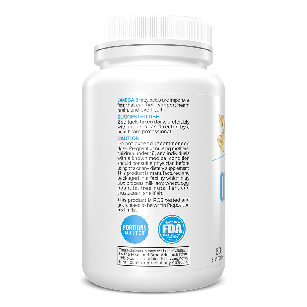 Portions Master Omega-3 Fish Oil – 60 Softgels (EPA & DHA)