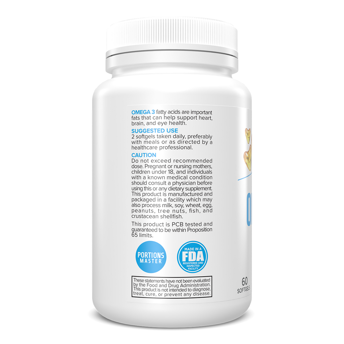 Portions Master Omega-3 Fish Oil – 60 Softgels (EPA & DHA)