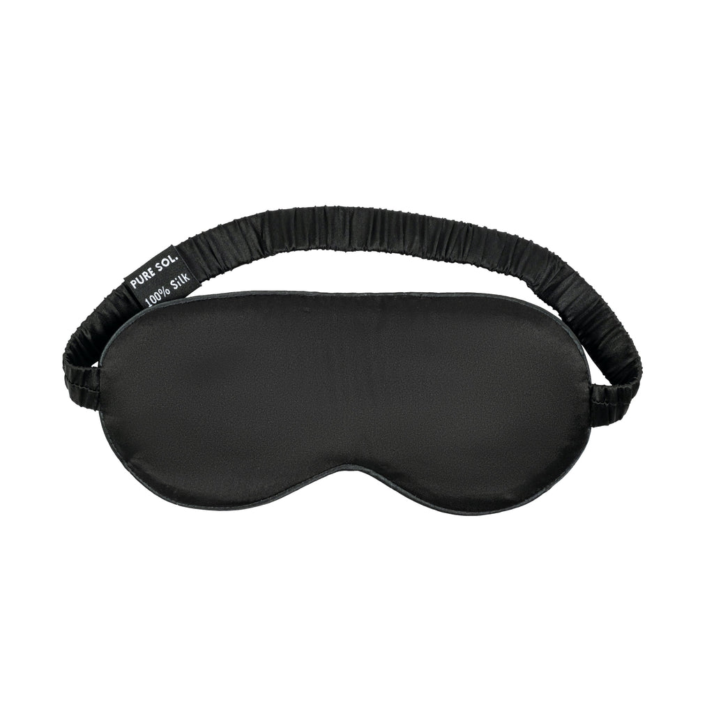 PURE SOL Mulberry Silk Sleep Mask – Black Onyx