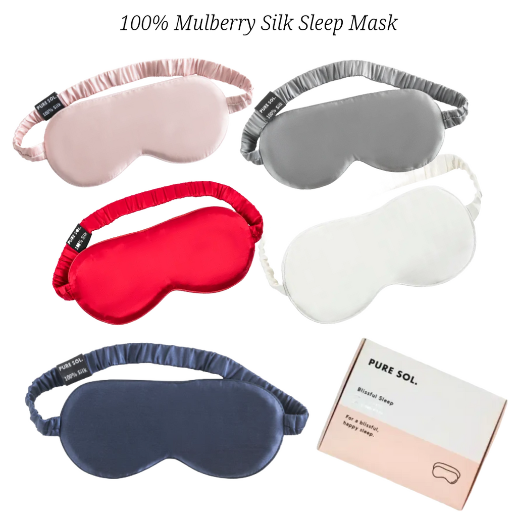PURE SOL Mulberry Silk Sleep Mask – Black Onyx